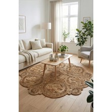 Natura El Dokuma Jüt Bohem Tarz Otantik Salon Oturma Odası Koridor Yatak Odası Natural Halı 00004A