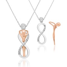 Tienda Elegante Gümüş Sonsuz Aşk Bayan Kolye