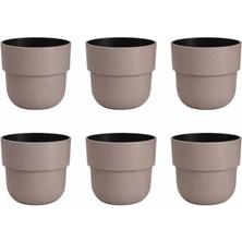 Omnipazar So-Kup4 Kuple Plastik Saksı Takımı Iç Kovalı No:4 Mocha 11 Lt 6 Adet