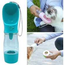 Shopwave Taşınabilir Mama Hazneli Evcil Hayvan Suluğu Seyahat Kabı Kilitlenebilen Su Sızdırmaz 380ML (5047)