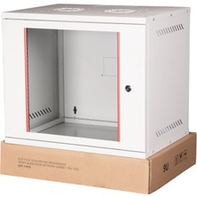 Lande - 9u 19" Cam Kapaklı Duvar Tipi Rack Kabinet – Genişlik: 544 mm | Derinlik: 400 mm – Açık Gri (Demonte)