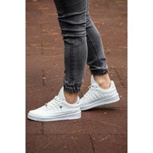 L.A Polo Unisex Beyaz Spor Ayakkabı Düz Tabanlı Erkek Kullanıma Uygun Rahat Tasarım