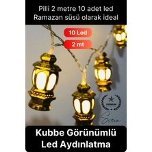 Svein #aydınlatma Kubbe Temalı Şık Dekoratif LED Lamba Süsleme Pilli 2 Metre 10 Kandil Motifli Manevi