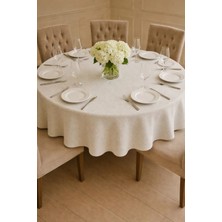 Rona Home Yuvarlak Masa Örtüsü Düz Renk Su ve Leke Tutmaz Şık Dekoratif Mutfak Salon