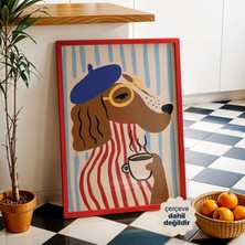 Persona Istanbul "le Café Chic" - Illüstratif Fransız Köpek Posteri (Çerçevesiz)