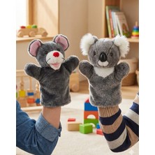 Direkstoktan El Kuklası Seti 2'li Set Fare ve Kuala Peluş El Kuklası - Plush Hand Puppet