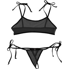 Beruflic Angel Büyük Beden Siyah Fantezi Iç Giyim Sütyen Külot Takımı