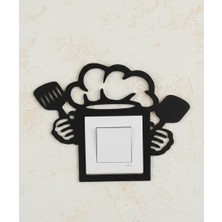 Csd Tasarım Dekoratif Şef Mutfak Priz Kenarı Süsü 3mm Mdf Siyah Renk Priz Çerçevesi