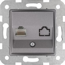 Data Store Granit Grisi Tekli Data CAT5E Mekanizma ve Kapak