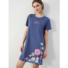 Lc Waikiki Yeni Sezon Bisiklet Yaka Çiçekli Kadın Gecelik