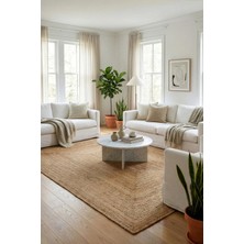 Natura El Dokuma Jüt Bohem Tarz Otantik Salon Oturma Odası Koridor Yatak Odası Natural Halı 00010A