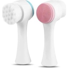 Data Store Çift Taraflı Yüz Temizleme Fırçası, Silikon ve Dokulu Yüzey, Beyaz