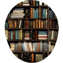 Data Store Kütüphane Kitap Desenli Bilek Destekli Mouse Pad