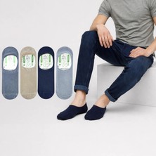 Kral Socks Erkek Babet Çorap ( Bambu Dikişsiz Parfümlü 4 Çift Silikonlu) Babet