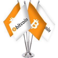 Bayrak Online Dörtlü Ethereum Masa Bayrağı Takımı 15x22,5 cm Çiftkat Saten Kumaş Renkli