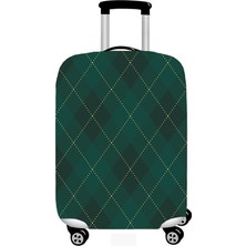 Smart Travel Büyük Boy Valiz Bavul Koruyucu Kılıfı Altın Yeşil Çizgili Polyester