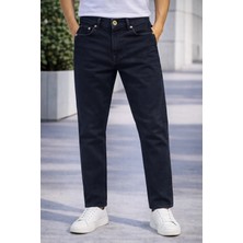 İnce Moda Giyim Erkek Slim Fit Denim Kot Pantolon – Koyu Lacivert & Açık Mavi Yıkamalı