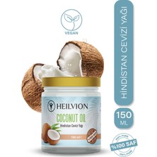HEILVION Hindistan Cevizi Yağı %100 Saf ve Doğal, Organik, Soğuk Sıkım, Yenilebilir Gıdaya Uygun