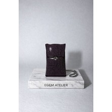 Egem Atelier Zincir Askılı Taşlı Telefon Çantası