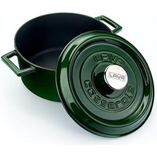 Data Store Metal Premium Serisi - Döküm Yuvarlak Tencere, 24 Cm, Majolik Yeşil