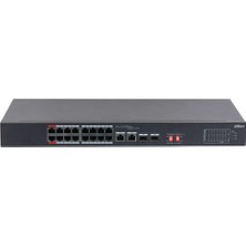 Flamex Dahua S3218-16ET-135, 16 Port, Megabit, Poe 135W, 2 Port Gigabit Uplink, 2 Port Gigabit Sfp, Longe R
