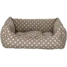 Pet Comfort Uniform Bej Puantiyeli Kedi ve Köpek Yatağı S 50x40cm