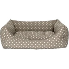 Pet Comfort Uniform Bej Puantiyeli Köpek Yatağı L 70x60cm