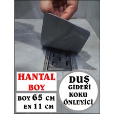 Cozley Kötü Koku Önleyici Uzun Duş Gideri Silikon Mat Duş Gideri Kapağı Tıpası Böcek Önleyici Battal Boy Gri 65 cm x 11 cm