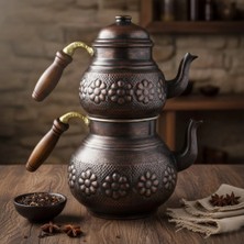 Bakır Işlemeli Klasik Çaydanlık