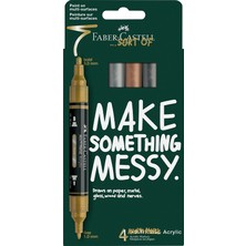 Faber-Castell Multimark Akrilik Markör Set, Metalik,4'lü, Çift Uçlu,Çok Amaçlı,Konik Uç,Sınırsız Kullanım Çeşitliliği