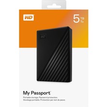Flamex Wd WDBPKJ0050BBK-WESN Mypassport 5tb, 2,5&amp;quot;   Usb3.2, Taşınabilir, Harici HDD Siyah,  (Tü
