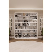 Asra Trend Lüks 24 Raf Ayarlanabilir Ev Ofis Kitaplık %100 MDF Dekoratif Kütüphane Kitaplık K20