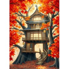 Bedeko Japon Evi Resimli Mdf Ahşap Tablo