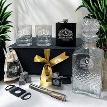 Hediyemen Özel Üretim Lüks Viski Şişesi & Bardağı Hediye Seti – Exclusive Box