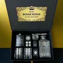Hediyemen Premium Ahşap Sunumlu Kişiye Özel Viski Şişesi Seti
