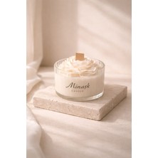 Soft Grace Cam Kase Soya Mumu Dekoratif Çiçek Ahşap Fitil