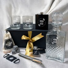 Hediyemen Ultimate Luxury Kişiye Özel Viski Şişesi & Bardak Seti – Özel Sunumlu Lüks Kutuda