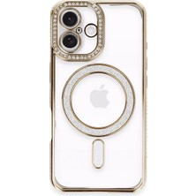 Eco Port Iphone 16 Kılıf Joke Simli Magneticsafe Kılıf - Gold