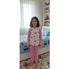 Cubbux Kız Çocuk Pamuklu Uzun Kol Desenli Kaliteli Pijama Takımı