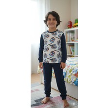 Cubbux Çocuk Pamuklu Uzun Kol Desenli Kaliteli Pijama Takımı