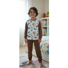 Cubbux Çocuk Pamuklu Uzun Kol Desenli Kaliteli Pijama Takımı
