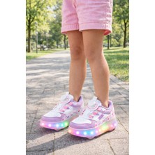 Minibonito Kaykaylı Çocuk Işıklı Ayakkabı - Işıklı Patenli Kaykay Ayakkabı - Kaykay Ayakkabı