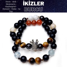 Herkimer Doğaltaş Orijinal Doğaltaş Ikizler Burcu Erkek Bileklik Kombini