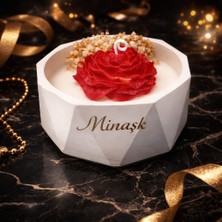 Crimson Poem Taş Tozu Döküm Kab Çiçek Pamuk Fitil