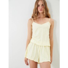 Lc Waikiki Yeni Sezon V Yaka Dokulu Askılı Kadın Şortlu Pijama Takımı