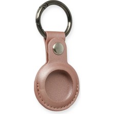 Eco Port Airtag Anahtarlık Deri Kılıf - Rose Gold