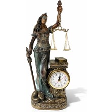 S'82 15X10 cm Polyester Saatli Adalet Figürü