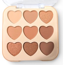 Sudedi Home 9’lu Kalp Göz Farı Paleti Sıcak Nude Ton Mat Simli Pigmentli Profesyonel Far Seti