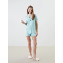 Lc Waikiki Yeni Sezon Gömlek Yaka Kadın Şortlu Pijama Takımı