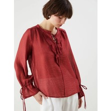 Lc Waikiki Yeni Sezon Bağlamalı Yaka Kadın Bluz